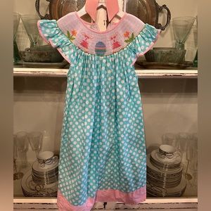 Little Threads Smocked Easter Bunny Dress - 4